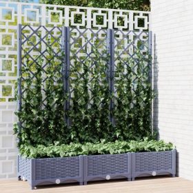 Garden Planter with Trellis Blue Gray 47.2"x15.7"x47.8" PP