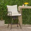 Outdoor Patio Swivel Bar Stool Height Adjustable Barstool with Cushions