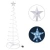 5 Ft Lighted Spiral Christmas Tree Light Cool White 182 LED Outdoor Yard Decor