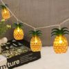 Pineapple String Lights; Battery Operated; 10 Fun Patio Lights; Party Bedroom Home Birthday Indoor Decor; Outdoor Hawaiian Tropical Tiki Gifts De