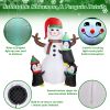 5.9FT Christmas Inflatable Outdoor Decoration Snowman/w Penguins Blow Up Yard Decoration with LED Light Built-in Air Blower Winter Holiday Christmas