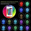 4Pcs Submersible RGB LED Lights IP68 Waterproof Underwater Color Changing Lamps Remote Control