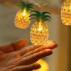 Pineapple String Lights; Battery Operated; 10 Fun Patio Lights; Party Bedroom Home Birthday Indoor Decor; Outdoor Hawaiian Tropical Tiki Gifts De