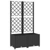 Garden Planter with Trellis Black 31.5"x15.7"x53.5" PP