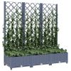 Garden Planter with Trellis Blue Gray 47.2"x15.7"x47.8" PP