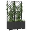 Garden Planter with Trellis Black 31.5"x15.7"x53.5" PP