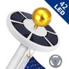 42 LED Solar Flagpole Light Garden Umbrella Light With Hook For Tent Camping