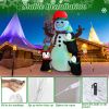 5.9FT Christmas Inflatable Outdoor Decoration Snowman/w Penguins Blow Up Yard Decoration with LED Light Built-in Air Blower Winter Holiday Christmas