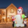 5.9FT Christmas Inflatable Outdoor Decoration Polar Bear Gift Box Penguin Blow Up Yard Decoration with LED Light Built-in Air Blower for Winter Holida