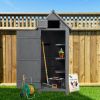 30.3"L X 21.3"W X 70.5"H Outdoor Storage Cabinet Tool Shed Wooden Garden Shed Gray