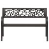 Patio Bench 49.2" Steel Black