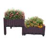 2 Piece Plastic Raised Garden Bed, Planter Grow Boxes for Outdoor Indoor Plants Elevated Garden Boxes Plant pots for Vegetables