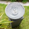 44.5" Polyresin Gray Zen Bowl Water Fountain, Outdoor Bird Feeder /Bath Fountains, Relaxing Water Feature for Garden Lawn Backyard Porch