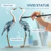 Outsunny Crane Garden Statues, 28.5" & 29" Standing Bird Sculptures, Metal Yard Art Decor for Lawn, Patio, Backyard, Landscape Decoration Set of 2