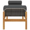 Patio Bench with Cushion Gray Poly Rattan Acacia