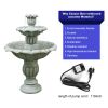 39.3inches Outdoor Concrete Floor Water Fountain with Submersible Electric Pump for Yard Patio Lawn Home Decor