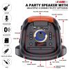 5 Core Karaoke Machine Bluetooth Portable Singing PA Speaker System w Cool DJ Light Support FM + TWS + USB + Memory Card + AUX + REC Party Speakers In