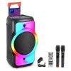 5 Core Karaoke Machine Bluetooth Portable Singing PA Speaker System w Cool DJ Light Support FM + TWS + USB + Memory Card + AUX + REC Party Speakers In