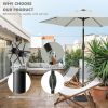 7.5ft * 7.5ft Patio Umbrella with Crank and Push Button Tilt, Outdoor Table Market Umbrella with Aluminum Pole - Grey