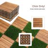 36pcs DIY wood-plastic carbonized floor, 8pcs simulated lawn, waterproof and sunscreen - transform your outdoor space!