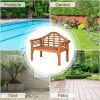 49 Inch Eucalyptus Wood Outdoor Folding Bench with Backrest Armrest for Patio Garden