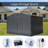 Outdoor Storage Shed 10'x 8', Metal Garden Shed for Bike, Trash Can, Tools, Galvanized Steel Outdoor Storage Cabinet with Lockable Door for Backyard