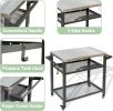 3-Shelf Outdoor Grill Table, Grill Cart with Wheels, Outdoor Pizza Oven and Food Prep Table, Blackstone Table with Stainless Steel Tabletop