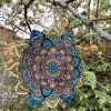 1pc 3D Hanging Wind Spinner Outdoor Decor For Garden Wind Chimes Metal Yard Spinners 3D Stainless Steel Spinner Gifts Mandala 3D Spinner With 360° Rot