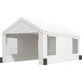 VEVOR Carport, 12 x 20 ft Heavy Duty Car Canopy with Roll-up Ventilated Windows, Extra Large Portable Garage with Removable Sidewalls