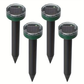 4Pcs Solar Powered Mole Repeller Sonic Gopher Stake Repellent Waterproof Outdoor For Farm Garden Yard