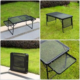 Outdoor Folding Picnic Table Grill Camping Table, 4-6 Person Portable Roll up Aluminum Table, Quick Setup in 1-5 Minutes, for Picnic, Garden, Patio