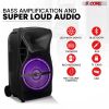 5 CORE 12 Inch TWS PAIR Bluetooth Party Speakers 500 Watt Portable Karaoke PA System Rechargeable Loud Speaker + Tripod Stand & 2x Wireless Mics LED L