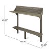 Outdoor Acacia Wood Balcony Bar Table, Gray Finish