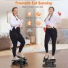 Steppers for Exercise, Stair Stepper with Resistance Bands, Mini Stepper with 330LBS Loading Capacity, Hydraulic Fitness Stepper with LCD Monitor