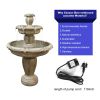 48inches Outdoor Concrete Floor Water Fountain with Submersible Electric Pump for Yard Patio Lawn Home Decor