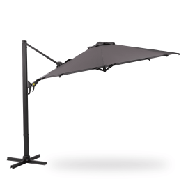 11 FT Cantilever Patio Umbrella, Round Outdoor Offset Umbrella with 360° Rotation & Tilt Adjustment without Base - Grey