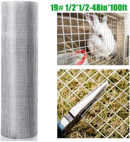 48inx100ft 1/2 in 19 Gauge Hardware Cloth Welded Cage Wire Chicken Fence mesh Rolls Square Chicken Wire Netting Raised Garden Rabbit Fence Snake Fenci