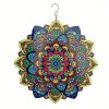 1pc 3D Hanging Wind Spinner Outdoor Decor For Garden Wind Chimes Metal Yard Spinners 3D Stainless Steel Spinner Gifts Mandala 3D Spinner With 360° Rot