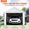 VEVOR Carport, 12 x 20 ft Heavy Duty Car Canopy with Roll-up Ventilated Windows, Extra Large Portable Garage with Removable Sidewalls