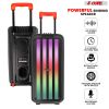 5 Core Bluetooth Speaker Karaoke Machine • 8" 3 Way Speaker • Portable Singing PA System • w DJ Light • FM + TWS + USB + SD Card + AUX + REC • Party S