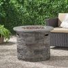 Outdoor 32" Round MgO Propane Fire Pit, Grey Top - 40,000 BTU