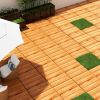 36pcs DIY wood-plastic carbonized floor, 8pcs simulated lawn, waterproof and sunscreen - transform your outdoor space!