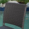 Dark Brown Wicker Outdoors Barstools - Set of 2