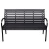 Patio Bench Black 45.7" Steel and WPC