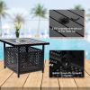 Patio/Pool Side Table with 1.57" Umbrella Hole  Metal Black  Deck Garden MEOOEM