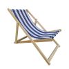 Populus Wood Sling Chair Blue Stripe Broad blue Stripe (color: Dark blue) folding chaise lounge chair