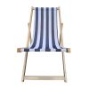 Populus Wood Sling Chair Blue Stripe Broad blue Stripe (color: Dark blue) folding chaise lounge chair