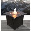 25" H x 30" W Steel Propane/Natural Gas Fire Pit Table (Black)