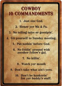 Cowboy's 10 COMMANDMENTS