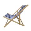 Populus Wood Sling Chair Blue Stripe Broad blue Stripe (color: Dark blue) folding chaise lounge chair